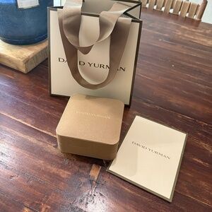 AUTHENTIC DAVID YURMAN GIFT BAG, GIFT BOX AND THANK YOU FOLDER AND CARD